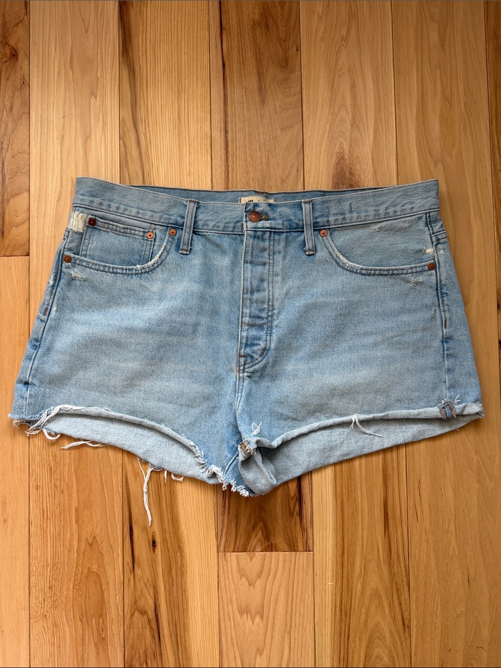 Madewell Light Blue Relaxed Denim Cutoff Shorts